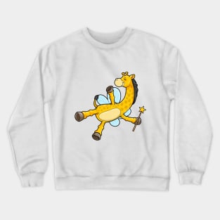 Giraffe as Bee with Wings and Magic wand Crewneck Sweatshirt